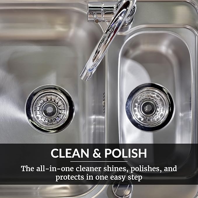 HOPE'S Perfect Sink 8.5 oz Sink Cleaner and Polish, Restorative, Water-Repellant Formula, Stain Remover, Good for Stainless Steel, Cast Iron, Porcelain, Corian, Composite, 12 Pack