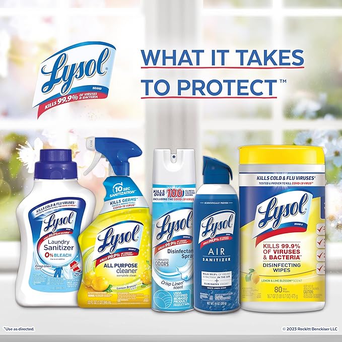 Lysol Disinfectant Handi-Pack Wipes, Multi-Surface Antibacterial Cleaning Wipes, for Disinfecting and Cleaning, Lemon and Lime Blossom, 480 Count (Pack of 6)
