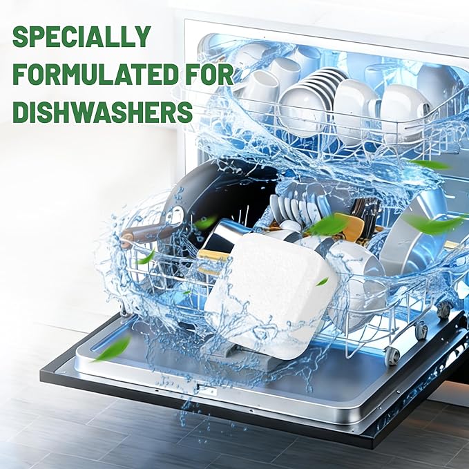 Dishwasher Detergent Machine Tablets, Fragrance-Free, Plant-Based Dishwasher Tablets, All in 1 Dishwasher Clean Refill, 60 Count