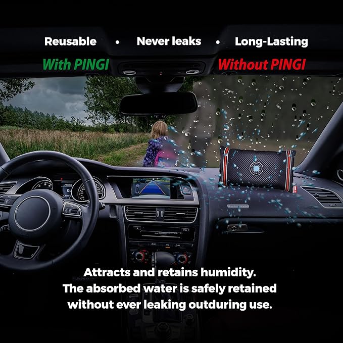 Reusable Car Dehumidifier Bag (XL Pack) Rechargeable Dehumidifier bags for Car, Trucks, and RVs - Prevent Damp & Moisture on Windscreens - Leakproof Moisture Absorber for Car and Home