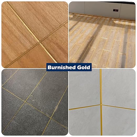 Epoxy Grout Gold 13.5 fl oz ｜Water & Stain Resistant & Zero Maintenance｜1:1 Auto-Mix Technology｜24hr Ready-to-Use｜Perfect for Shower Kitchen Pool | 10 Pearl Finishes for Tile & Stone