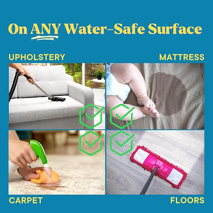 Natural Odor and Stain Remover Spray - Unscented Plant-Based Child & Pet Safe Cleaner Earth-Friendly Odor Eliminator Eco Cleaning Products for Home, Carpet (1 Pack, 1 Gallon)
