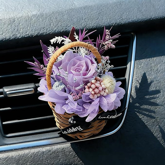 Small Bouquet Car Air Freshener Vent Clips Mini Fresh Flower Bouquet Air Conditioning Outlet Perfume Clip Decoration Essential Oil Diffuser Vent Clip Auto Interior Accessories for Car Decor