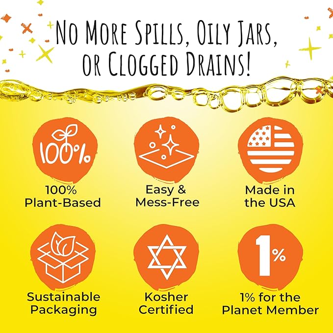 FryAway® Pan Fry Cooking Oil Solidifier, Super Value 10-Pack (40 Packets, Solidifies Up to 5 Gallons), Plant-Based Grease Solidifier & Oil Hardener Powder for Easy Disposal, Shark Tank, Made in US
