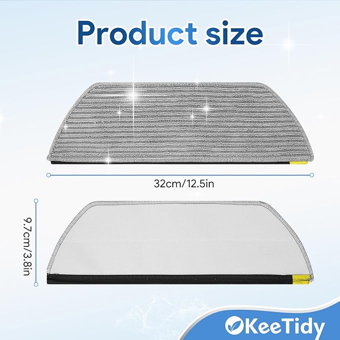 12 Pcs Mop Pads Compatible with Shark RV2820YE RV2820ZE RV2820A Robot Vacuum Cleaner Parts Microfiber Reusable Pads Robot Replacement Accessories
