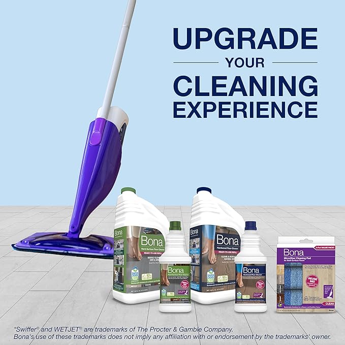 Bona® Microfiber Cleaning Pads for use with Swiffer® WETJET® Spray Mop, 3 Pack, Washable & Reusable up to 500 Times