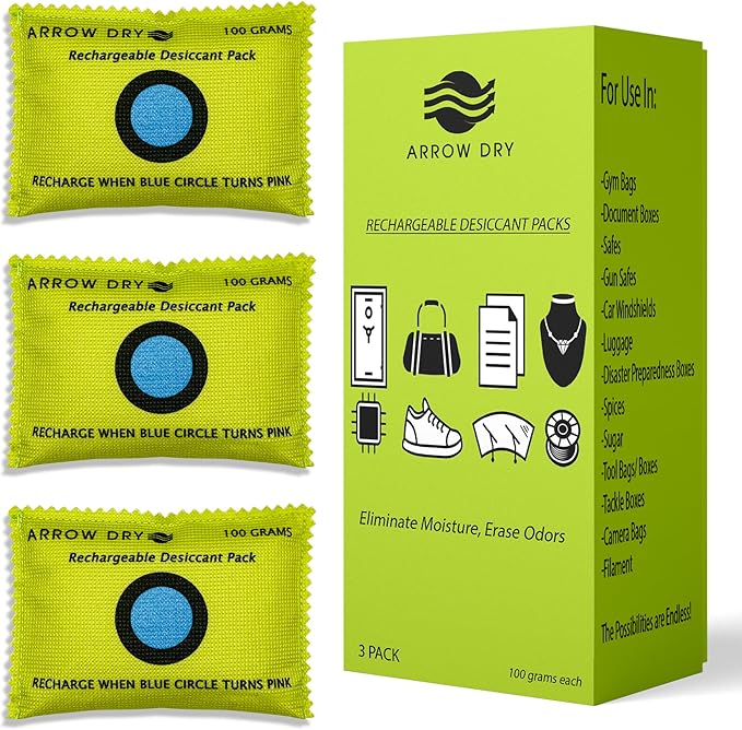 Reusable Moisture Absorbers – Desiccant Packs for Safes, Closets, Storage Bins & More