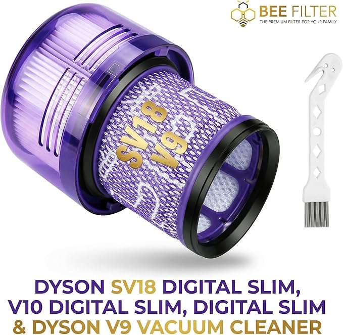Dyson Sv18 Filter, 2-Pack Premium True HEPA Replacement Filters Compatible with Dyson SV18 Vacuum, Dyson V9 Motorbar Vacuum, V9 Filter, Digital Slim, Sv18 Filter Replacement, Part no. 970612-01