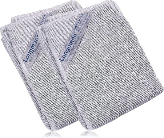 Longmann NΘrwex Enviro Cloth, Glass Cloth, Cleaning Cloth, Streaks Schatches Free (Grey 2 Pack)