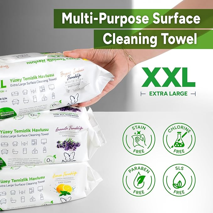 PAPILION Multi-Surface Cleaning Wipes, White Soap Scent, Removes Dirt & Stains, Paraben & SLS-Free, Surface-Safe Formula for Everyday Home, Kitchen & Office Cleaning, Flip-Top Pack, 1200 Count