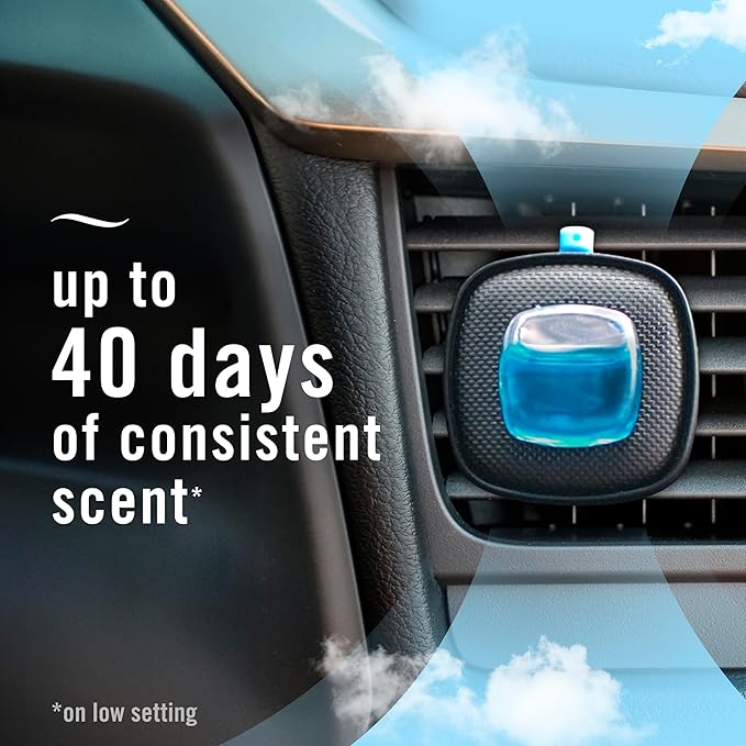 Febreze Car Air Freshener Vent Clip Laundry Fresh Scent, .07 oz. Car Vent Clip, Pack of 4
