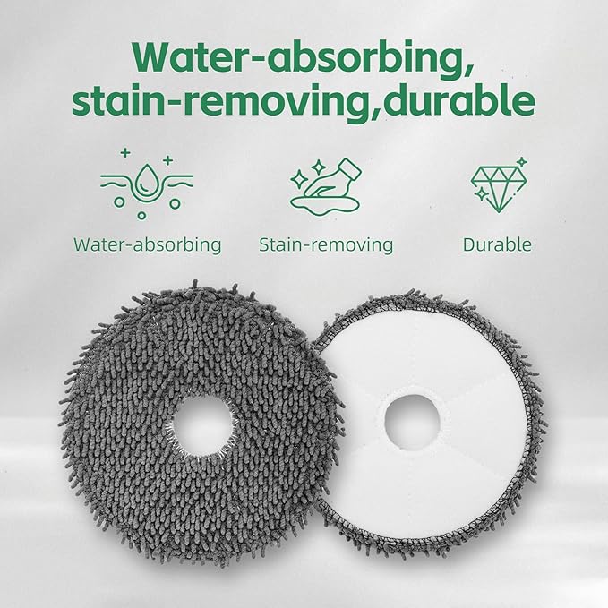 Replacement Parts for iRobot Roomba Plus 405/505 / 507 Combo Robot Vacuum, 1 Main Brush, 4 Side Brushes, 2 Hepa Filters, 4 Mop Pads, 2 Dust Bags (14 Pack)
