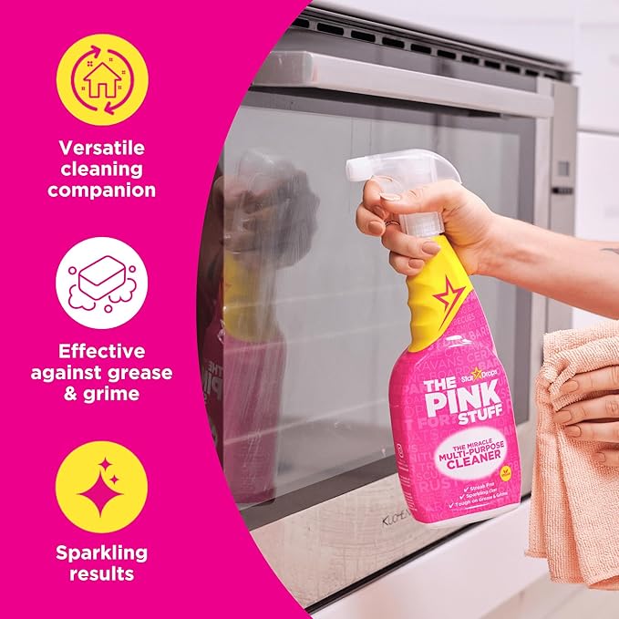 The Pink Stuff Miracle Multi-Purpose Cleaner Spray,30 fl oz – Now 20% More! Powerful All-Purpose Cleaning Solution for Kitchens,Bathrooms,Floors&More – Cuts Through Grease&Grime with Ease,(Pack of 2)