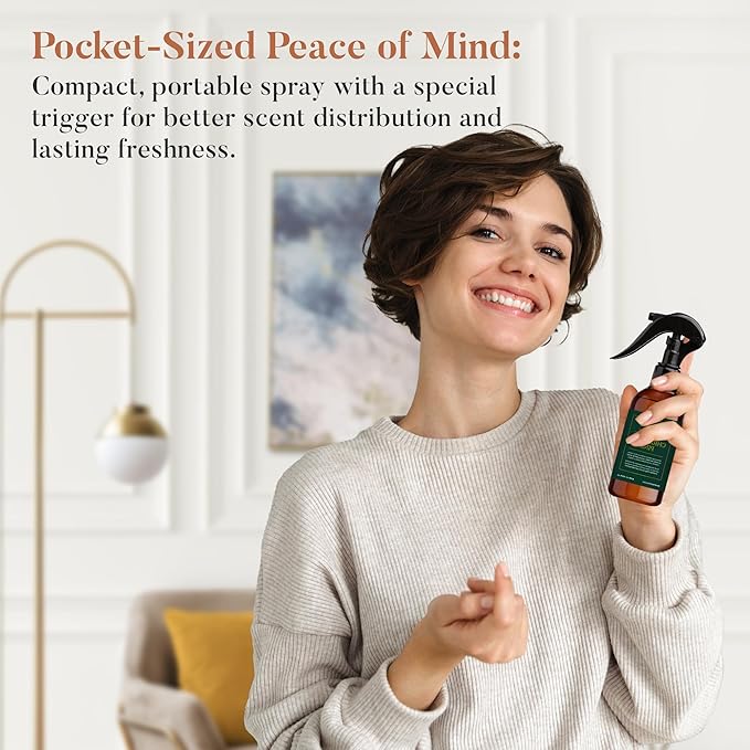 Dusa Christmas Room Spray Linen Spray - 4 oz - Natural Air Freshener & Linen Mist for Home - Ultimate Home Fragrance, Bed Room Essentials & Soothing Fabric -Eco-Friendly Odor Eliminator w/Aromatherapy