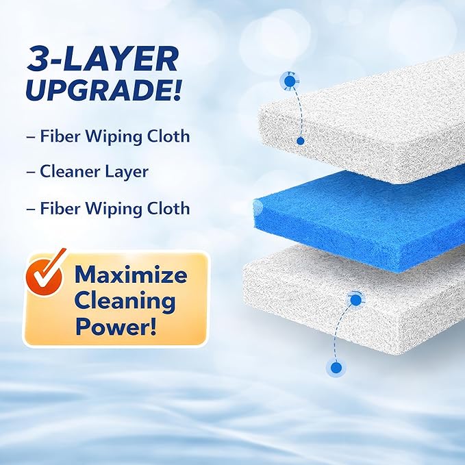Disposable Toilet Cleaning Wand Refills | Preloaded Scrubbing Pads for Toilet Bowl Cleaning, Disinfecting, & Stain Removal, No-Touch Design | 10 Count