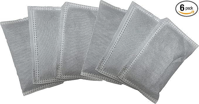 Nispira Activated Charcoal Odor Filter Refill Deodorizers 6 Packs For Trash Cans 8 Gallon and Larger, Compatible with Itouchless