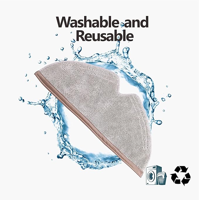 Replacement Spare Microfiber Mop Cloth Pad Compatible with Roborock Q7 Q8 S5 Max, Q5 Pro, E4, E5, S5, S6, S6 Pure MaxV, Q5, Q5 Pro+, Q7 and Q8 Max+ Vacuum Robots 8 Pcs Refill Kit