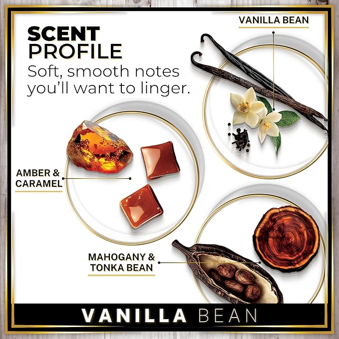 Urban Naturals Car Air Freshener Diffuser 3 Pack - Vanilla Bean Scent, 45+ Days Long Lasting Fragrance, Made in USA, Glass & Wood, Hanging Design + Vent Cip, Easy to Use