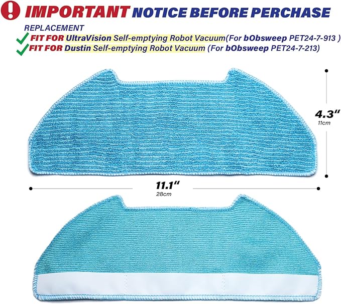 Replacement Parts Fit For Dustin Self-Emptying Robot Vacuum/Fit For Bobsweep Pet24-7-913, Fit For Ultravision Robot Vacuum/Fit For Bobsweep Pet24-7-213 (17PC-side brush& mop& main brush& filter)