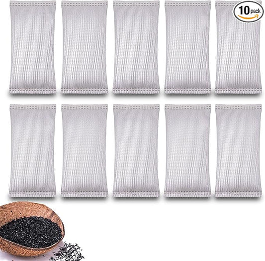 Coconut Shell Charcoal Air Purifying Bags 50g, Removes Odors and Moisture, Nature Fresh Air Purifier Bags, Odor Eliminator for Home, Car, Pets, Bathroom, Basement