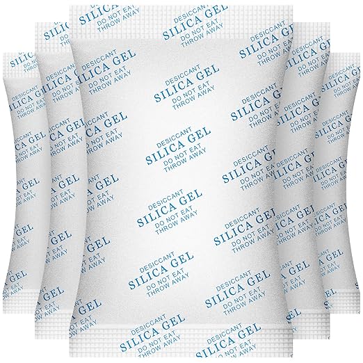 O2frepak 100 Gram(5Packs) Food Grade Moisture Absorbers Silica Gel Packs Desiccant for Storage,Food Safe Dessicant Silica Gel Packets for Moisture Storage Control
