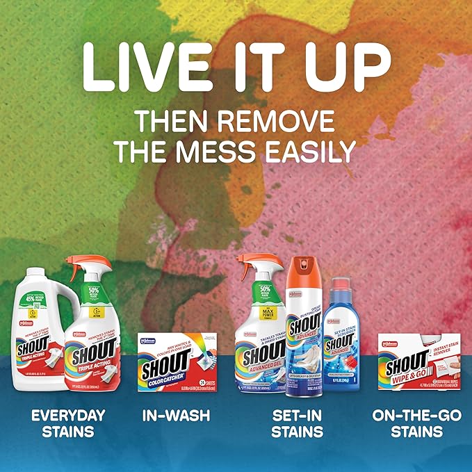 Shout Wipe & Go Instant Stain Remover Wipes, No Wash Required, Safe on Colorfast Washables, Travel & Baby Diaper Bag Essentials, Removes Grass, Coffee, Makeup & More, 4 Wipes (Pack of 1)