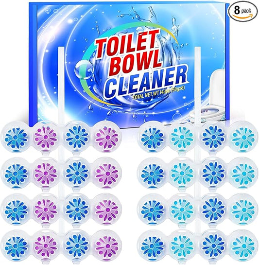 STRN Toilet Bowl Cleaners Rim Hanger, Toilet Bowl Cleaning Balls, Ocean & Lavender Scents, Toilet Bowl Freshener, 8 Packs(32 balls)