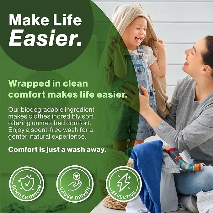 Happy Elephant Laundry Detergent Sheets, Fragrance Free, Natural Biodegradable Laundry Sheets, Travel Ready, Tough on Stains, Gentle on Skin, Compatible with HE & Any Washing Machine, 30 Sheet, 1 Pack