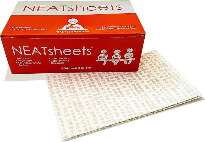 Disposable Bibs for Adults, Kids & Elderly Senior | Adhesive Tab Napkins for Eating, Personal Use, Home Care & Business | Spill Absorbent, Stain/Liquid Repellent | Grey Dot, 100 Count