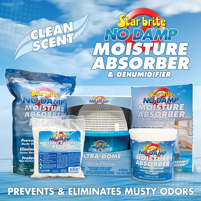 STAR BRITE No Damp Moisture Absorber & Dehumidifier - Simple, Portable, Humidity Control for Boats, RVs, Seasonal Homes & More - Prevent Musty Odor & Moisture Damage