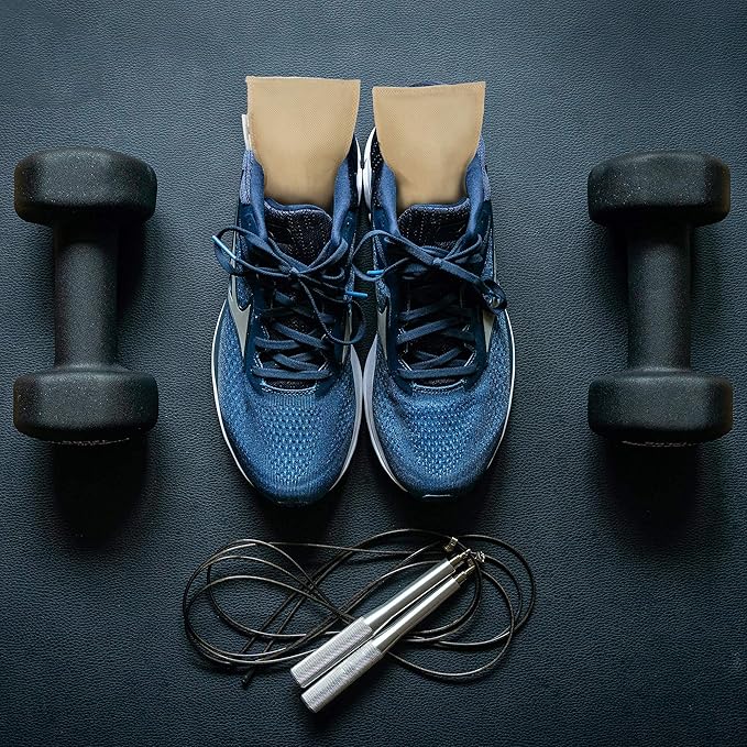 BambooMN Activated Bamboo Charcoal Odor Absorber Moisture Eliminating Shoe Inserts, 100g Per Pair, Tan 5 Pairs