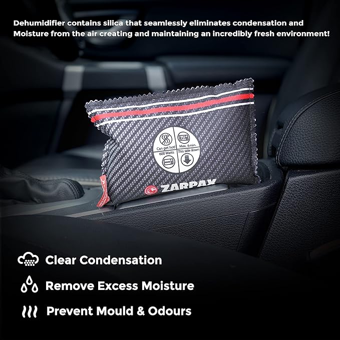 Reusable Car Dehumidifier Bag (4 Pack) Rechargeable Dehumidifier bags for Car, Trucks, and RVs - Prevent Damp & Moisture on Windscreens - Leakproof Moisture Absorber for Car and Home