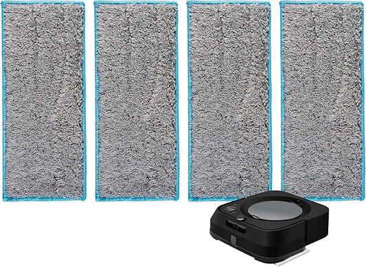BlueStars 4 Packs m6 Washable and Reusable Wet Mopping Pads - Compatible with iRobot Braava Jet m6 (6110) (6012) (6112) (6113) Ultimate Robot Mop - Microfiber Deep Clean Mop Pads