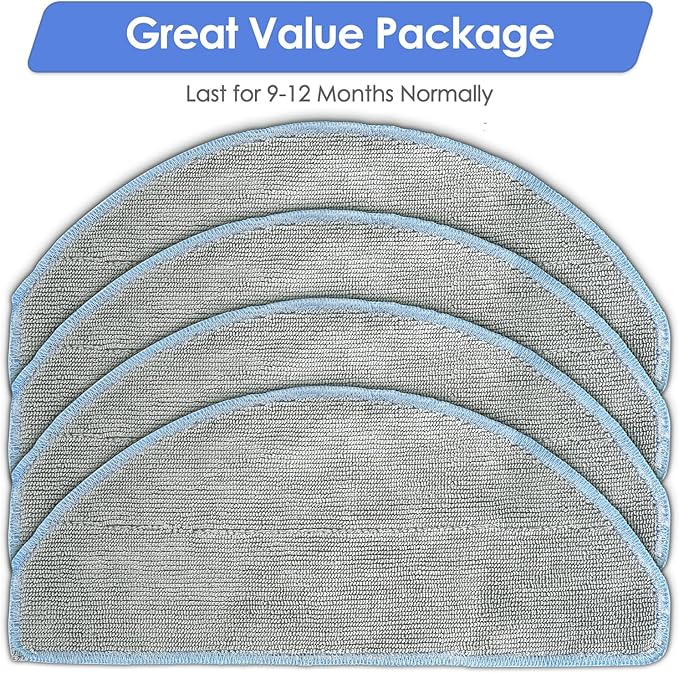 (4 Pack) Roomba 104, Y0140 Q0120 Q052020 Replacement Mop Pads for iRobot Vacuum 2 Essential Robot, Combo Robot Vacuum and Mop Y0140 Y0110 Q011, Roomba 105 Combo Mop Cloths, Accessories Kit