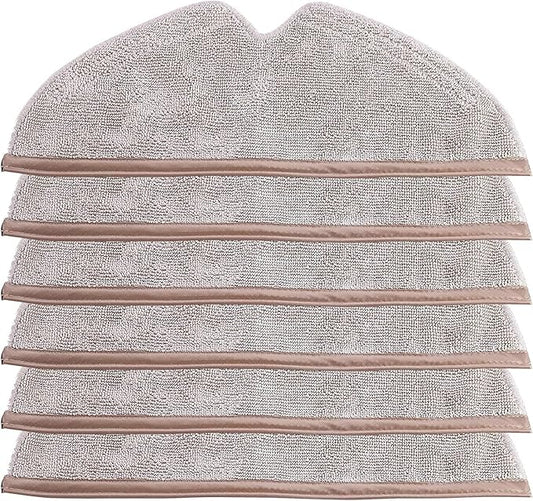 Mop Pad Replacement Compatible With Roborock Q5 Pro/Q5 Pro+/Q5/Q7/Q7 Max/S5/S5 MAX/S6/S6 MAXV/S6 Pure/E-Series Q8 Max/Q8 Max+ Robot Vacuum Cleaner, 6 Pcs Reusable Mop Pad