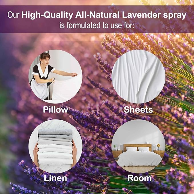 Aromasong All-Natural Extra Strength Lavender Spray for Sleep - Room & Linen Spray for Pillows and Sheets 4 Fl Oz.
