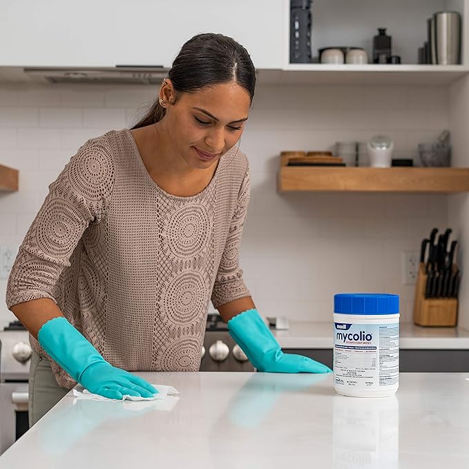 Mycolio Hospital Grade Disinfectant Wipes - 6" x 7” - Disinfecting Antibacterial Sanitizing Cleaning Wipes - 6 canisters, 960 Wipes