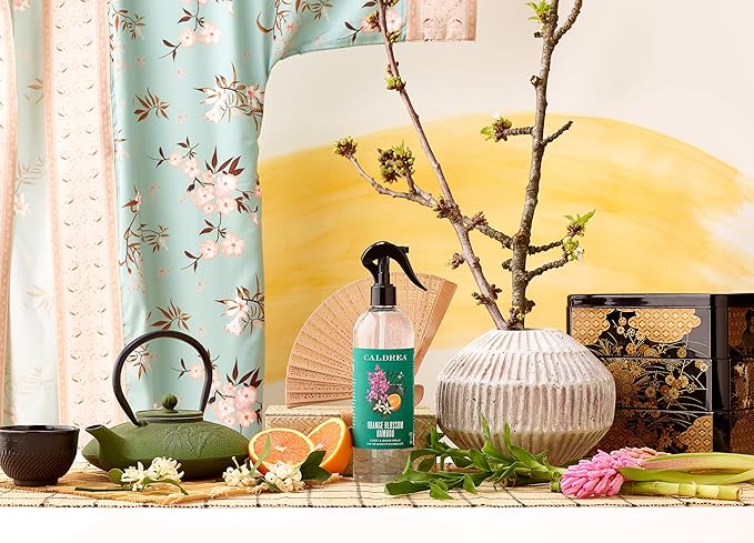 Caldrea Linen and Room Spray Air Freshener, Made with Orange Peel and Ylang Ylang flower Essential Oils, Plant-Derived and Other Thoughtfully Chosen Ingredients, Orange Blossom Bamboo scent,16 oz