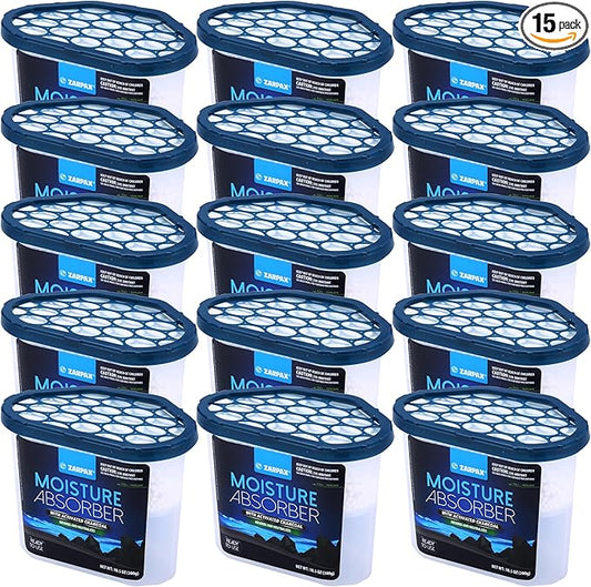 Moisture Absorber Activated Charcoal 10.5 oz/300g | Removes Moisture, Damp, Humidity & Odors | Odor Absorber | Moisture Trap for Bathroom, Closet, Kitchen & Small Spaces | Set of 15