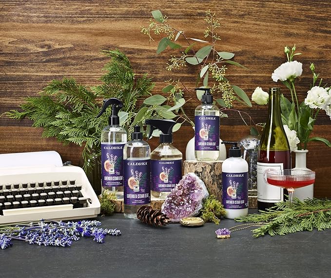 Caldrea Linen And Room Spray Air Freshener, Made With Essential Oils, Plant-Derived And Other Thoughtfully Chosen Ingredients, Lavender Cedar Leaf Scent, 16 Oz