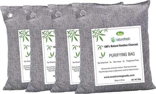 Nature Fresh Air Purifier Bags | Charcoal Bags Odor Absorber (4-Pack)