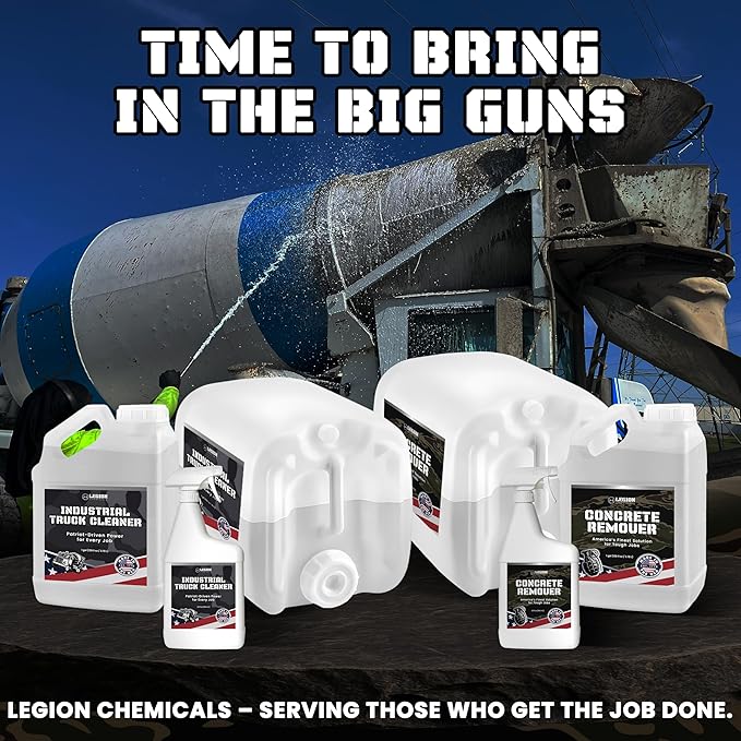 Heavy Concrete Remover – Dried Concrete & Cement Dissolver (Non-Corrosive, Biodegradable Acid Alternative), Safe on Equipment, 5-Gallon Bucket