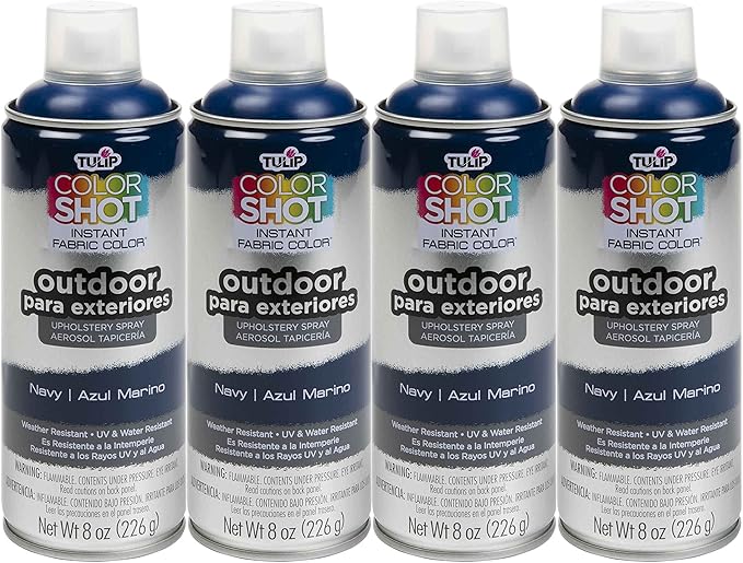 TULIP - 37989 Bulk buy: Tulip ColorShot Outdoor Upholstery Spray Paint 8 oz. 4-pack, Navy