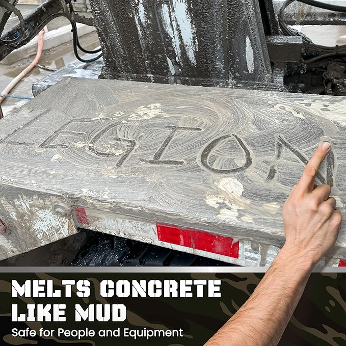 Heavy Concrete Remover – Dried Concrete & Cement Dissolver (Non-Corrosive, Biodegradable Acid Alternative), Safe on Equipment, 1-Quart Spray