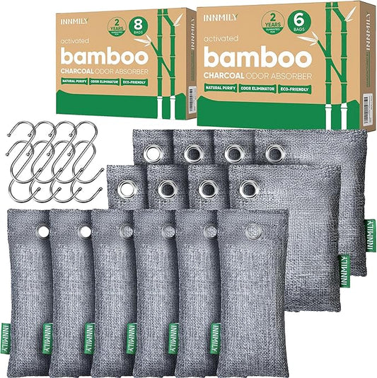 14 Packs Activated Charcoal Odor Absorber for Shoes and Home