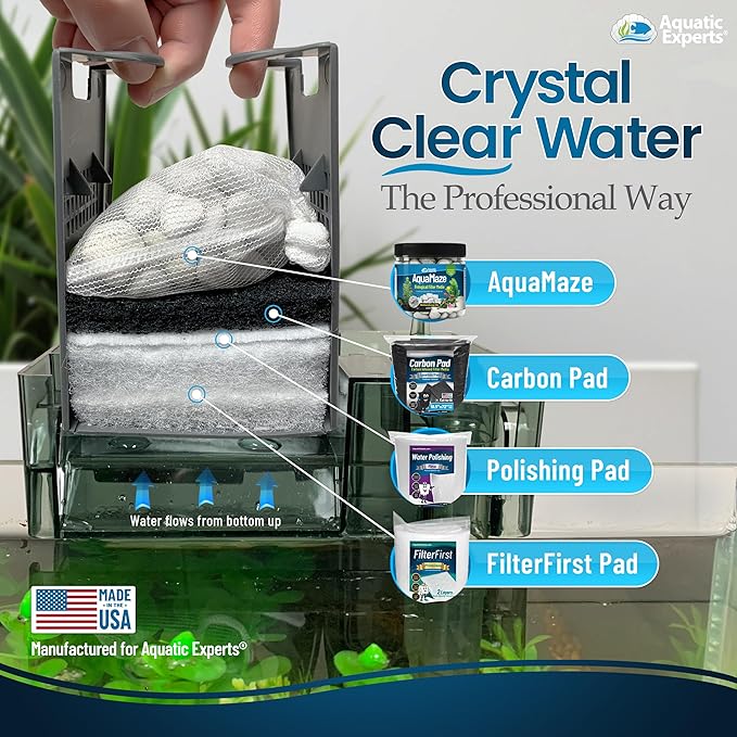 Aquarium Carbon Pad – Cut‑to‑Fit Carbon Infused Filter Pad Media for Crystal Clear Fish Tanks and Ponds, 3/8"–1/2" Thick (10.5 Inch Width, 72 Inch Long)