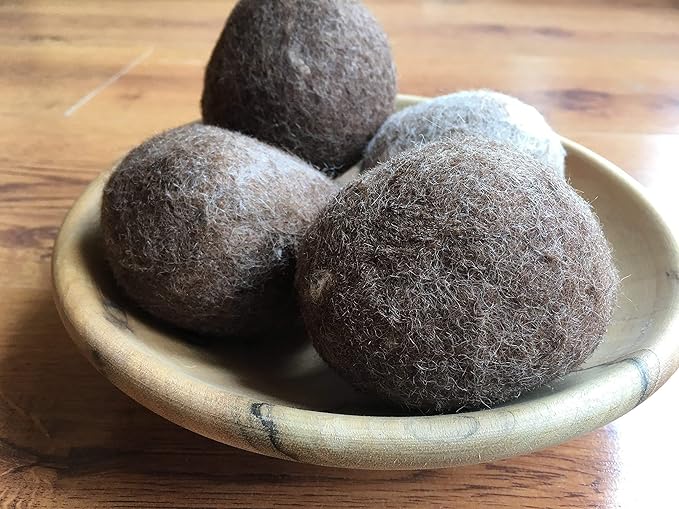 Natural and Sustainable Handmade 100% Alpaca Dryer Balls, Large, Set of 4