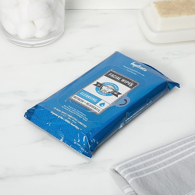 Game Face Cleansing Face Wipes 25 Count Pack XL Size 100% Compostable, Naturally Formulated and Lightly Scented Hydrating, Refreshing, and Rejuvenating for Athletic, Sport, and On The Go Needs.