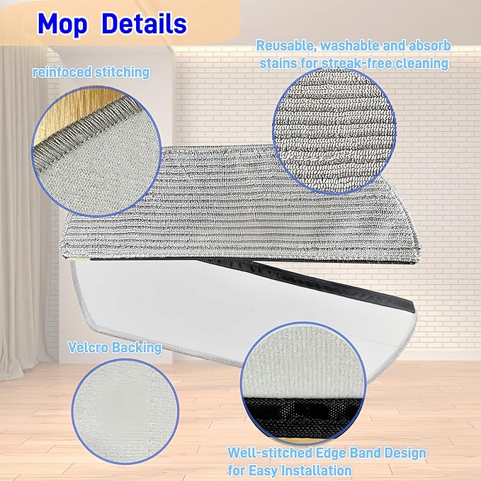 10 Pack Replacement Mop Pads Compatible with Shark AV2800ZE RV2820YE RV2820ZE AV2820S AV2820AE RV2800AE RV2800S PowerDetect Never Touch Pro,Washable Reusable