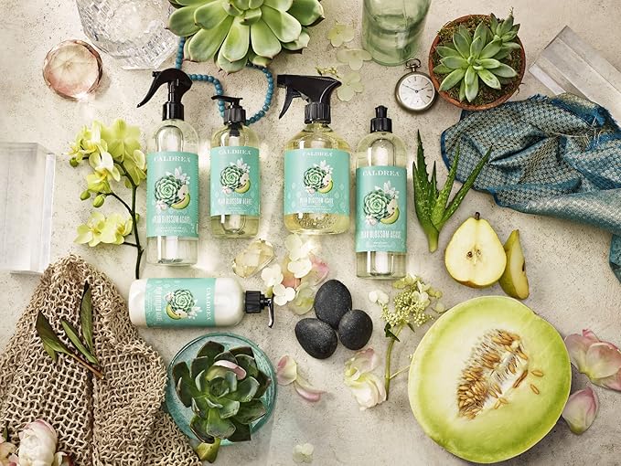 Caldrea Dish Soap, Biodegradable Dishwashing Liquid made with Soap Bark and Aloe Vera, Pear Blossom Agave Scent, 16 oz